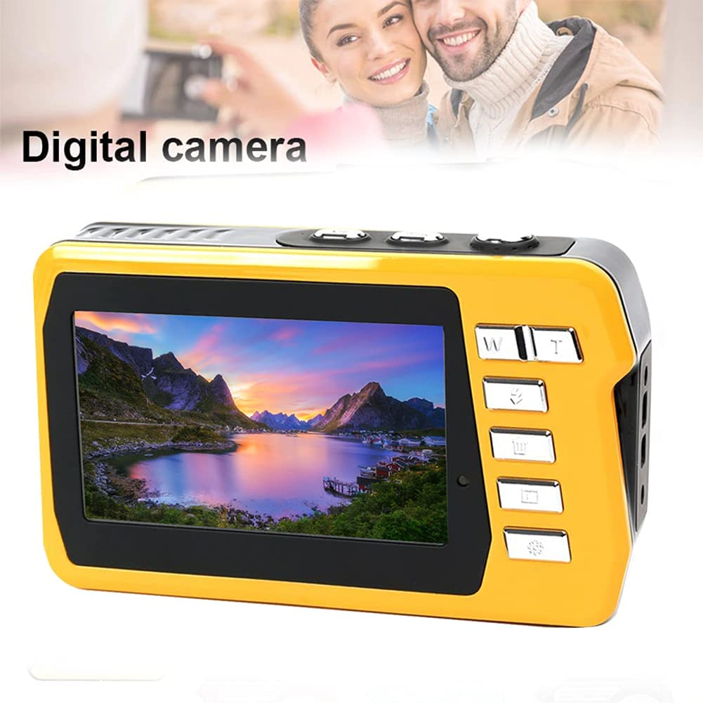 Camara Acuatica Camara Fotos Sumergibles HD 2.7K 48MP, Cámara Impermeable Digital con Pantalla Dual, Zoom Digital 16X, 1080p HD Camara Acuática Submergible Anti-Vibración
