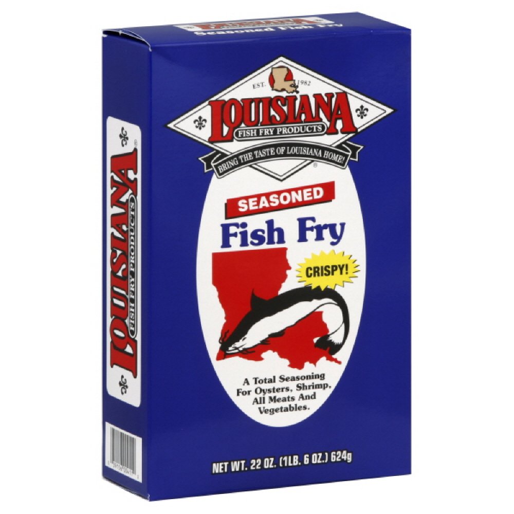 Louisiana Brand Fish Fry, Seasoned, Box, 22-Ounce (Pack of 6)