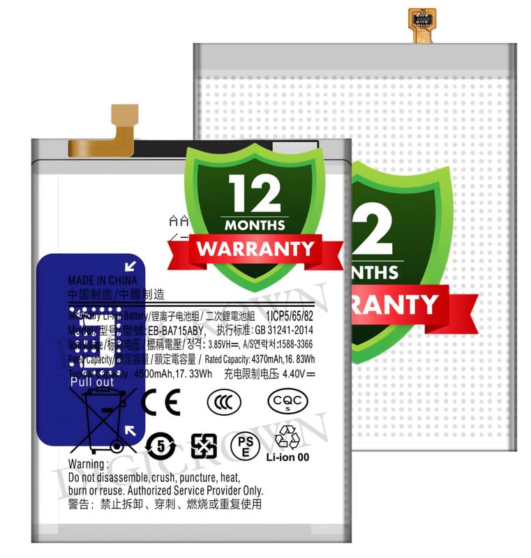 Image of Original EB-BA715ABY Battery Compatible for Samsung Galaxy A71 (4G / 5G) (SM-A715F) / (SM-A716F) - (4500mAh) - 1 Year Warranty DF7