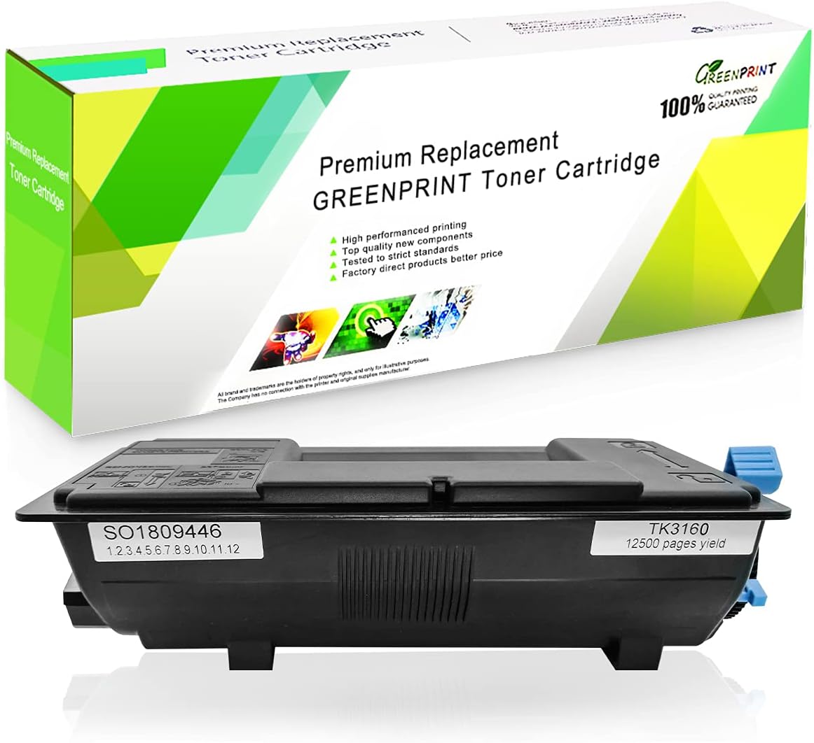 Compatible Toner Cartridge TK3160 TK-3160 Black With Chip For Kyocera ECOSYS P3045dn, P3050dn, P3055dn, P3060dn, P3150dn, P3155dn, P3260dn, M3145dn, M3645dn, M3860idn, M3860idnf