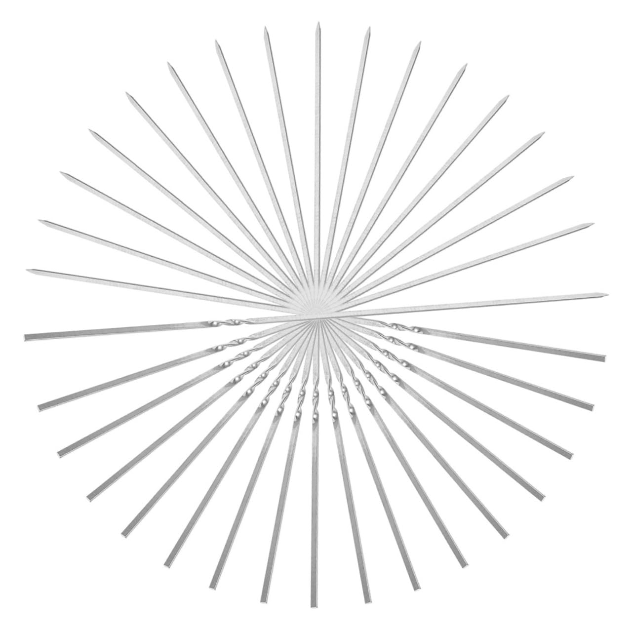 Ciieeo 20Pcs Stainless Steel Bbq Skewers Flat Reusable Grilling Sticks for Outdoor Parties Camping Picnics Bbq Tools