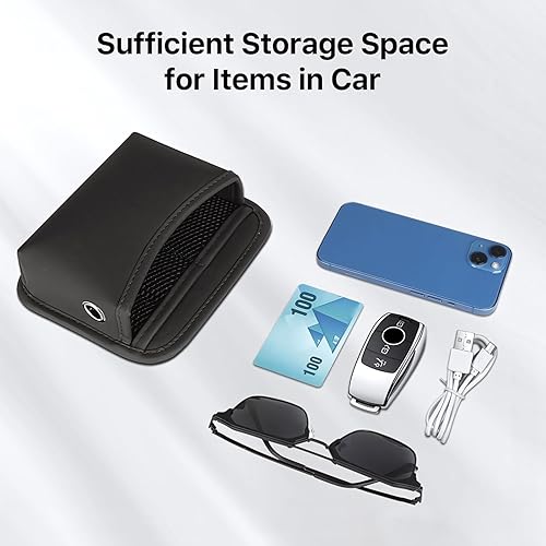 Miniatura 3 de SOOPII Paquete de 2 bolsillos de almacenamiento lateral para asiento de automóvil, organizador pequeño de piel sintética, bolsa organizadora lateral