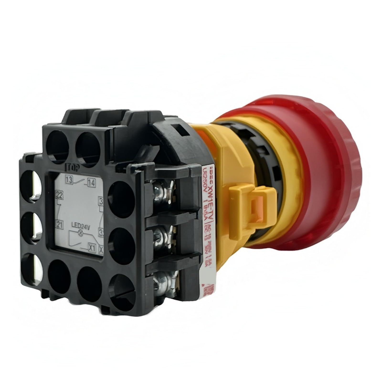 Pulsante a fungo di emergenza Interruttore di arresto di emergenza serie XW1E-TV for l'avvio e l'arresto rapidi di macchinari e apparecchiature elettriche Per uso industriale(XW1E-TV412Q4MFR)