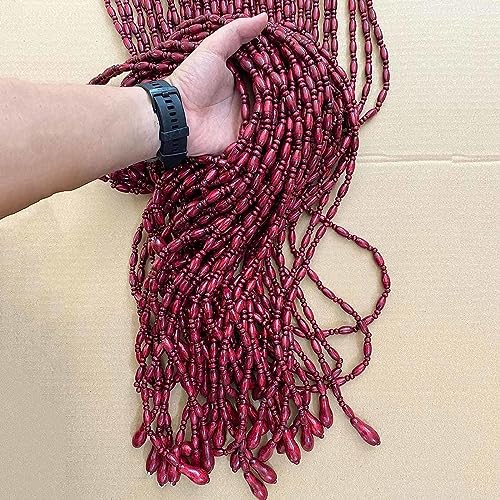 Rideaux de perles en bois naturel pour la séparation et décoration de porte intérieure