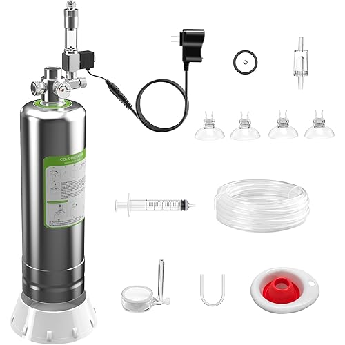 FZONE 2.5L Upgraded Aquarium CO₂ System with Complete Accessories, CO₂ Generator kit with Integrated Solenoid & Bubble Counter, Safety Valve, Main Switch for Planted Tanks