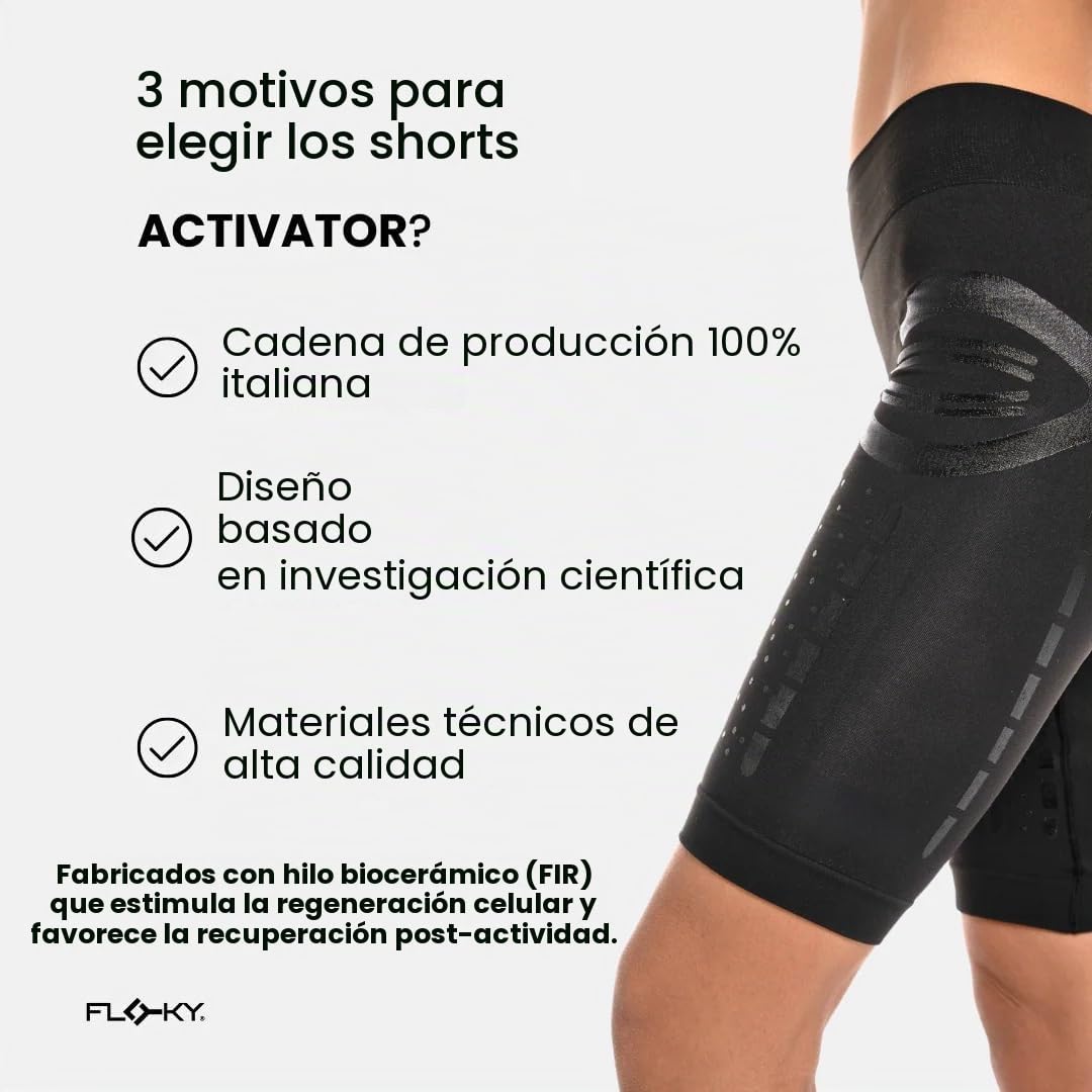 FLOKY PANTALONCINO BIOMECCANICO ACTIVATOR Nero