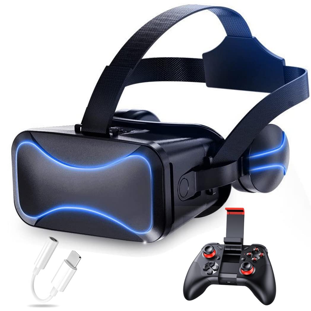 Occhiali VR, Visore Realtà Virtuale, Cuffie 3D VR Compatibile con Tutti Gli, Lente Regolabile per Film e Giochi 3D, per iPhone 13 Pro Max/13 Pro/13/12/11, per Samsung Galaxy S21, Huawei, Xiaomi