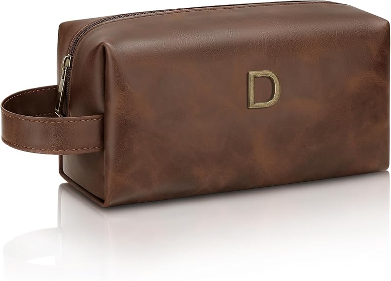 Necessaire de viagem CLOUDWINGS personalizada para homens, marrom, com zíper