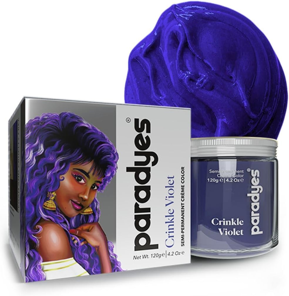 Paradyes Semi-Permanent Crinkle Violet Hair Colour | Conditioner-Based DIY Colour | For Colour Refresh | Best on Pre-Lightened Hair | 120g