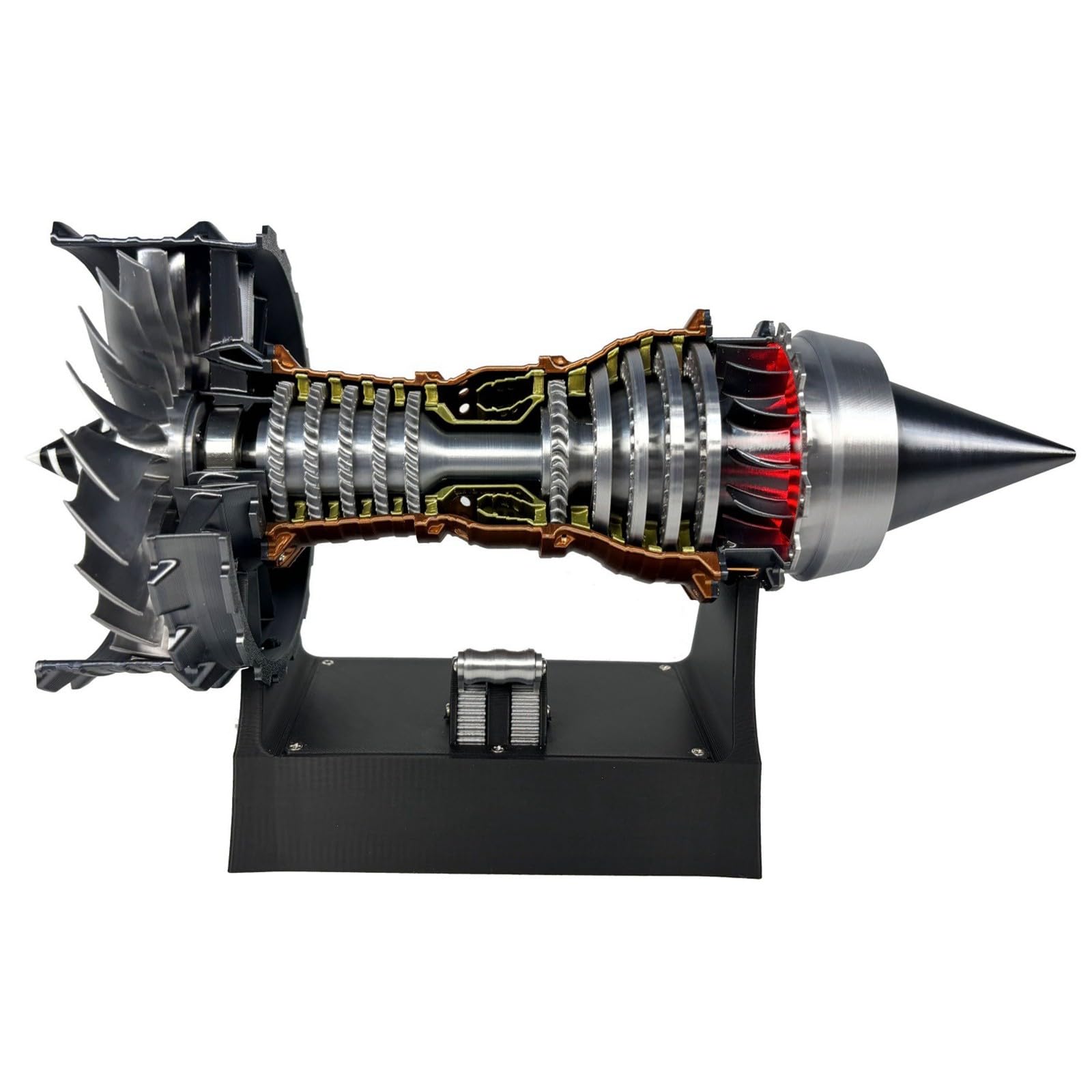 Kit de construcción de motor de simulación 120 con función luminosa para jóvenes, juguete espacial educativo, juego completo de montaje de aviones para exposiciones, réplica altamente detallada para