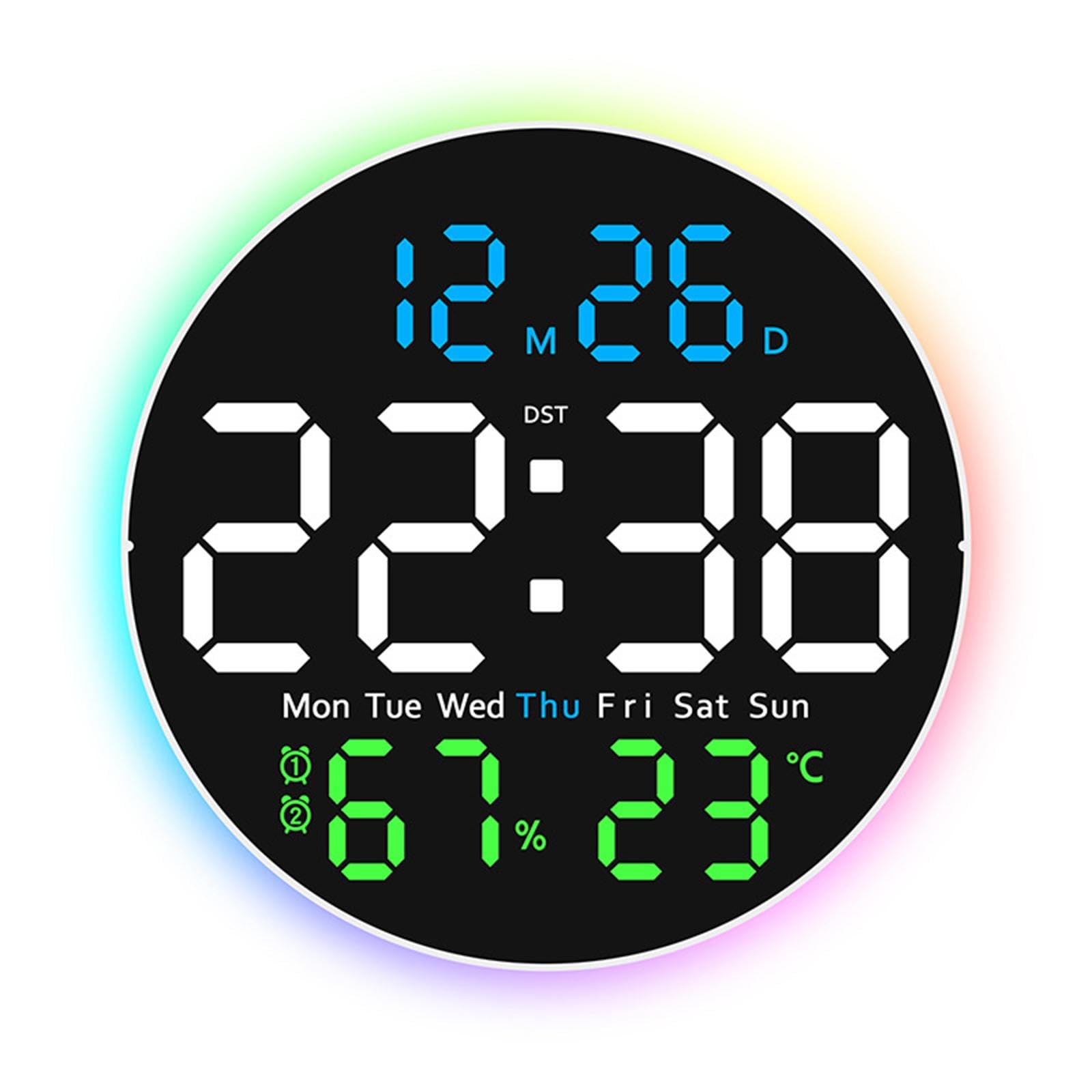 Orologio Digitale a LED con Illuminazione Notturna 12/24 Ore Data Allerte per La Casa per La Casa, 3 Colori