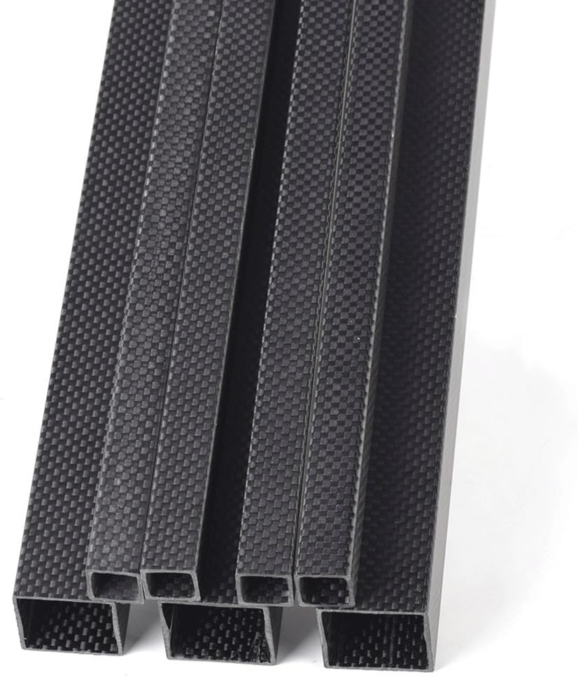 1pcs Length 1000mm 3K Full Carbon Plain Matte High Strength Carbon Fiber Rectangular Square Tube, for Sports Equipment Fiber Rectangular Pipe (Size : 17x17x15mm)