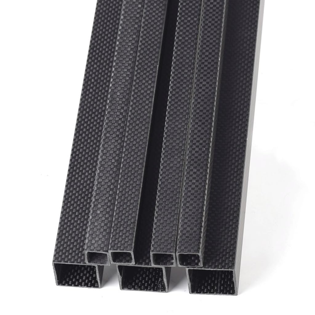 3K Full Carbon Fiber Vierkante Buis, Hoge Sterkte Lengte 500mm OD 10mm 15mm 20mm 22mm 25mm 30mm Glanzend Oppervlak Rechthoekige Buis (Color : 2pcs 25x25x23mm