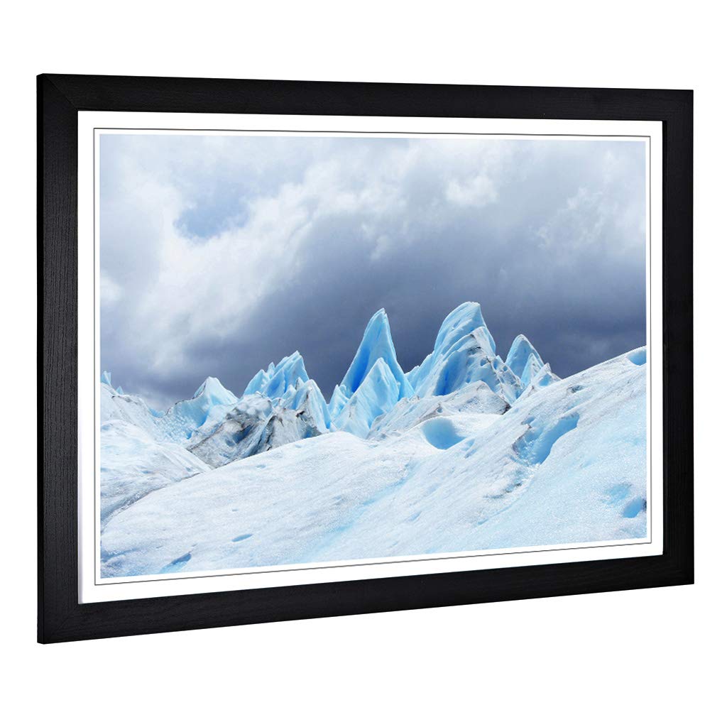 Big Box Art Framed Print of Landscape Arctic Glacier (2) Design | Wall Art Picture | Home Decor for Kitchen, Living, Dining Room, Bedroom, Hallway, Office, Black, A2 / 24.5x18 Inch / 62x45cm