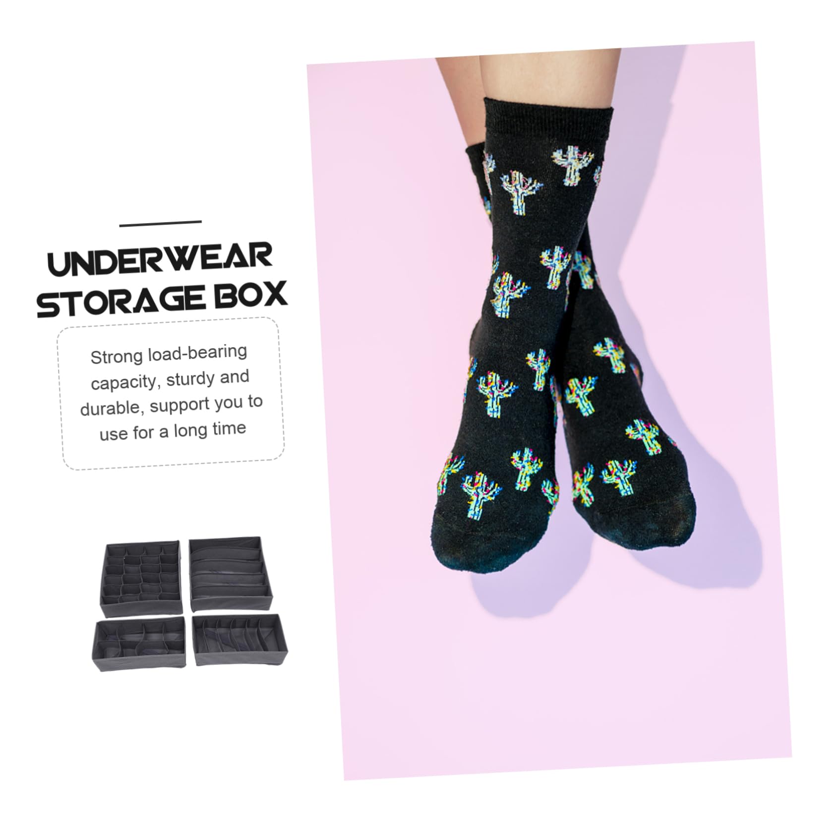 4 Organizador Negro Interior Piezas Cajones Ropa