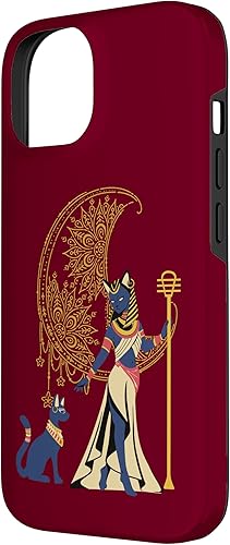 Miniatura 5 de Funda para iPhone 1212 Pro de la diosa egipcia del gato antiguo Bastet Egypt Crescent Moon