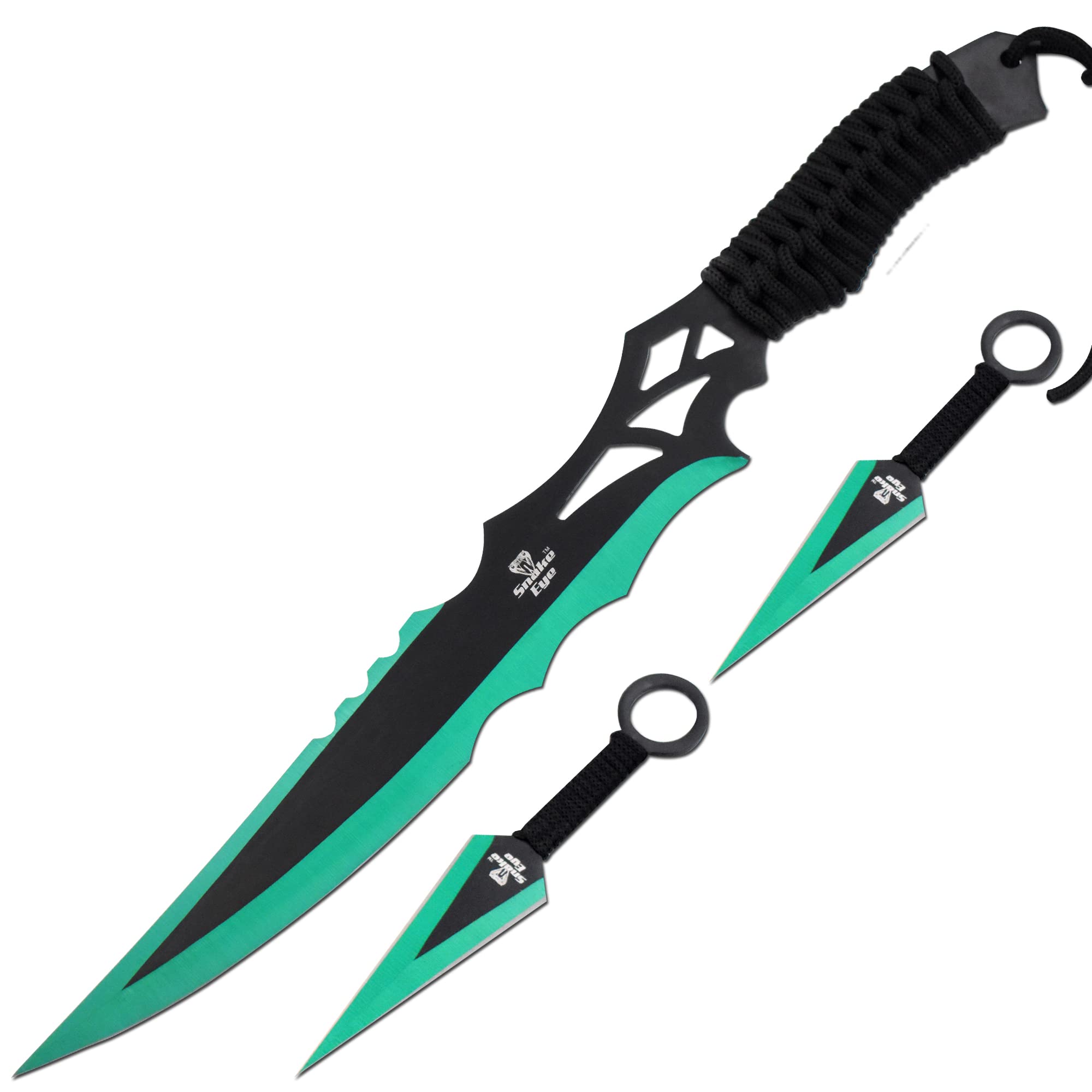 Snake Eye Tactical Ninja Fantasy Sword and Kunai Throwing-Knife Set Includes Nylon Sheath