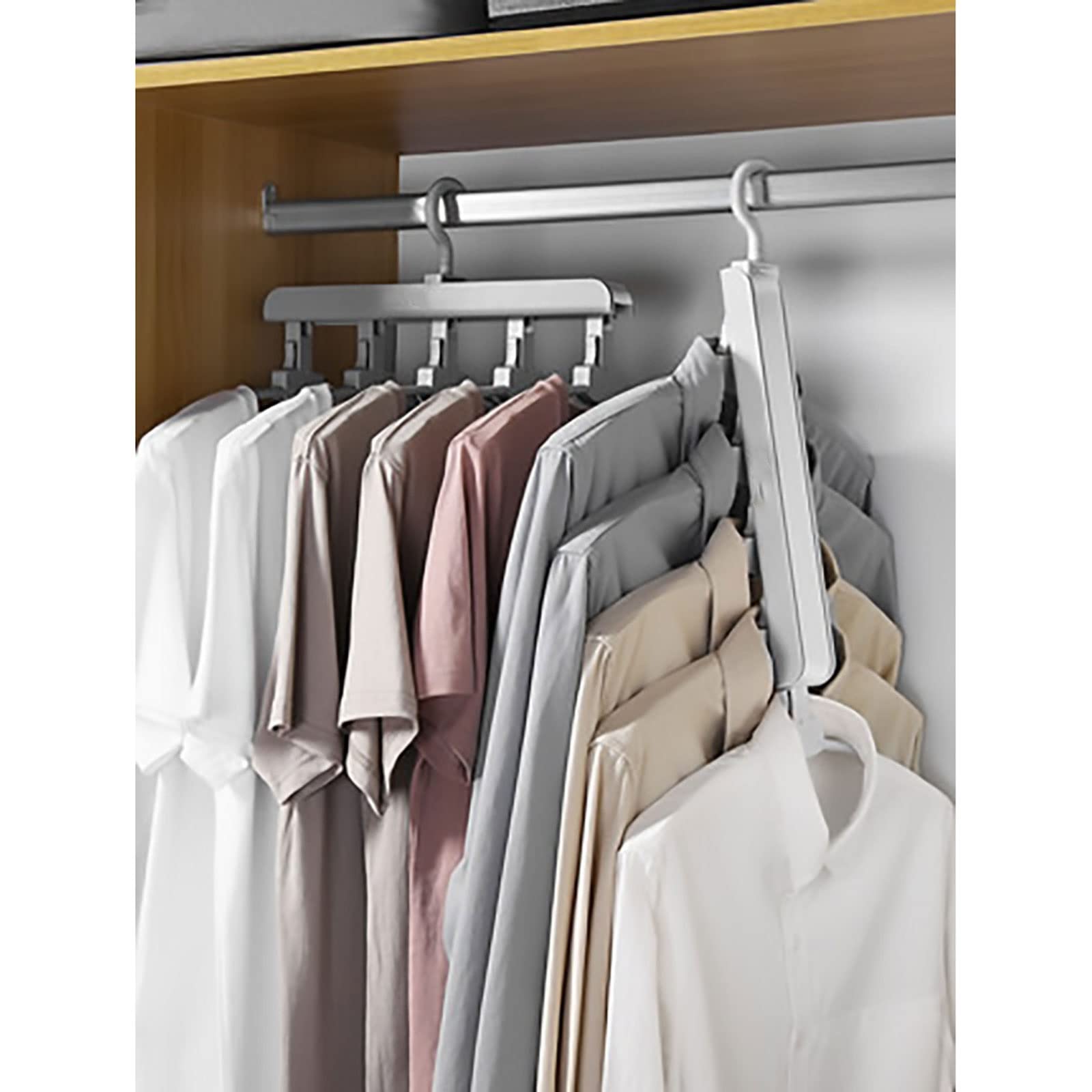 Perchas de terciopelo, multifuncionales, plegables, para el hogar, para almacenamiento, artefacto, gancho de soporte sin costuras (gris)