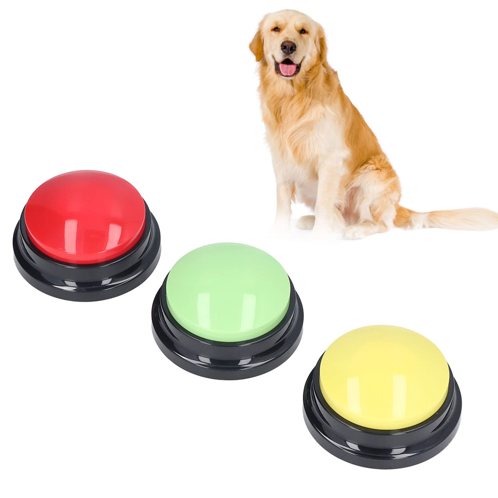 Buzzer met Opnamefunctie, intelligentiespeelgoed voor Honden, Huisdier Pratende Training Antwoord Buzzer, 30 Seconden Opname & Weergave (6 Stuks