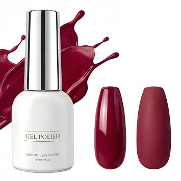 Gel Nail Polish Red for All Skin Tones Nails Soak Off UV LED Lamp Curing Long Gel Polish for Art Manicure Salon DIY at Home 8ml