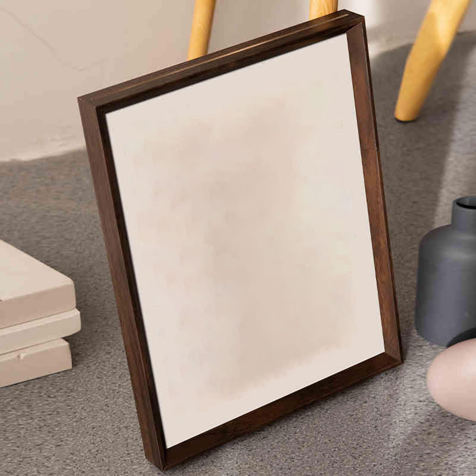 Double Sided Floating Photo Frame, Wooden Transparent Double Sided Photo Frame Multicolor Multiple Sizes(Black Walnut Color,(26.5 * 38.5cm))