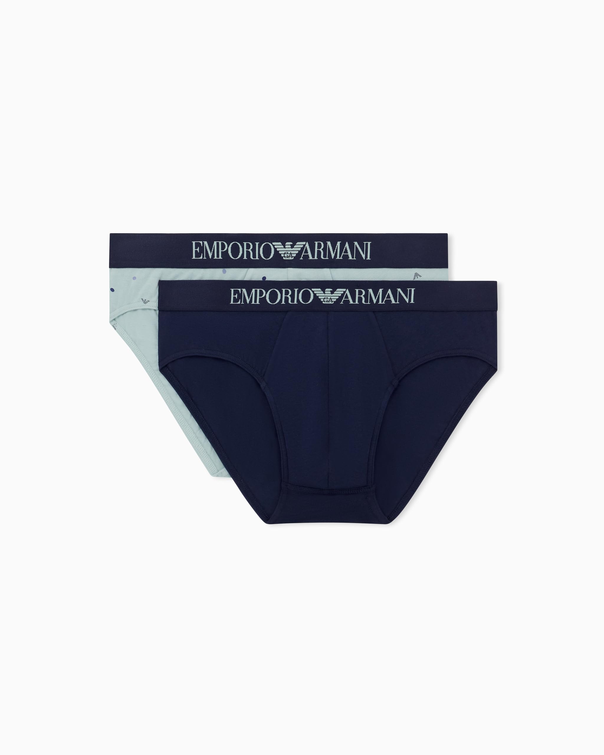 Emporio Armani Man's Classic Pattern Mix 2-Pack Brief Green L