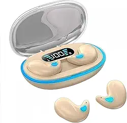 TWS Fones de ouvido Bluetooth à prova d'água com microfone embutido para chamadas em HD para trabalho e escritório Fones de ouvido estéreo ocultos sem fio X55 para dormir-Khaki