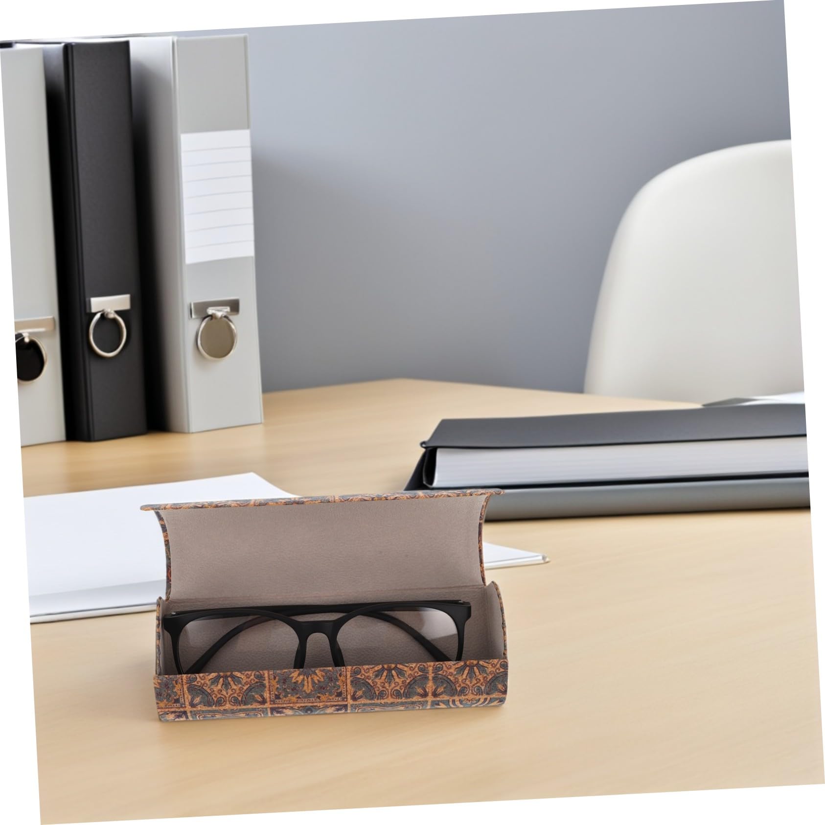 Custodia Rigida per Occhiali Retrò Boho Chiusura Magnetica | Confezione da 4 Pezzi, Formato 15, 6x5, 8x3, 4cm, per Uso Quotidiano e Viaggio
