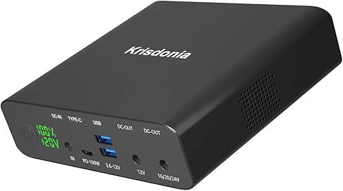 Krisdonia Cargador portátil para portátil 32000mAh 100W PD Power Bank, paquete de batería externa con 1 puerto USB-C PD3.0, 2 puertos de CC, 2