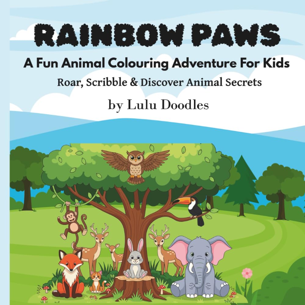 Rainbow paws: A Fun Animal Colouring Adventure for Kids with Animal Secrets