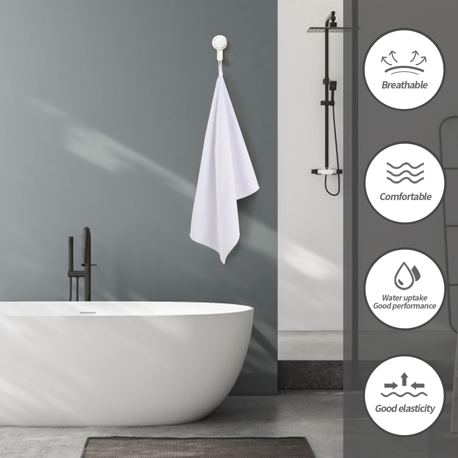 KinHwa Toallas de mano suaves de microfibra para baño, toallas absorbentes para invitados pequeños, toallas gruesas de cara de 30 cm x 50 cm, paño de secado rápido para baño, spa, gimnasio, paquete de