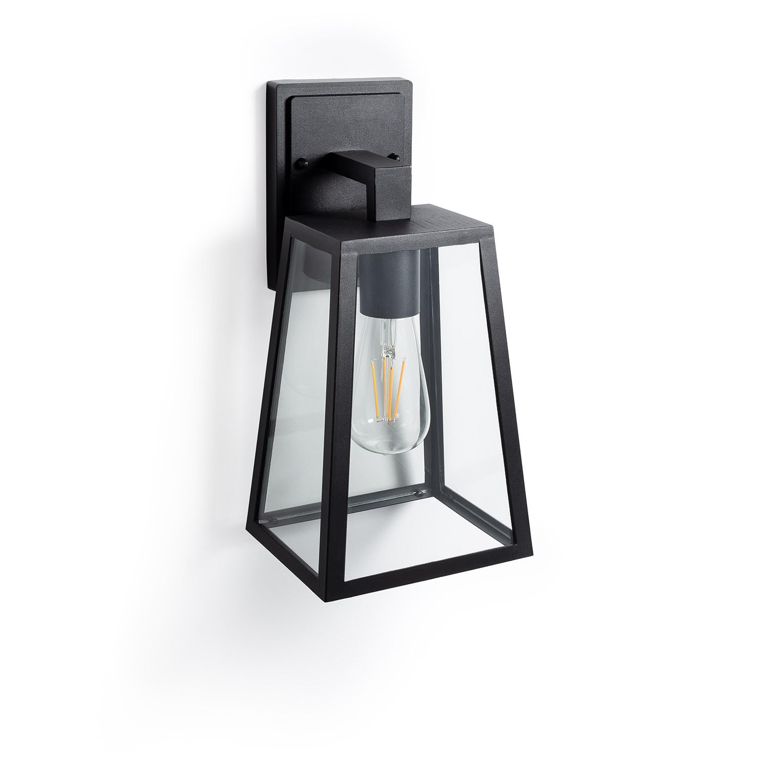 LEDKIA LIGHTING Lampe Murale Extérieure Aluminium et Verre Karan Noir