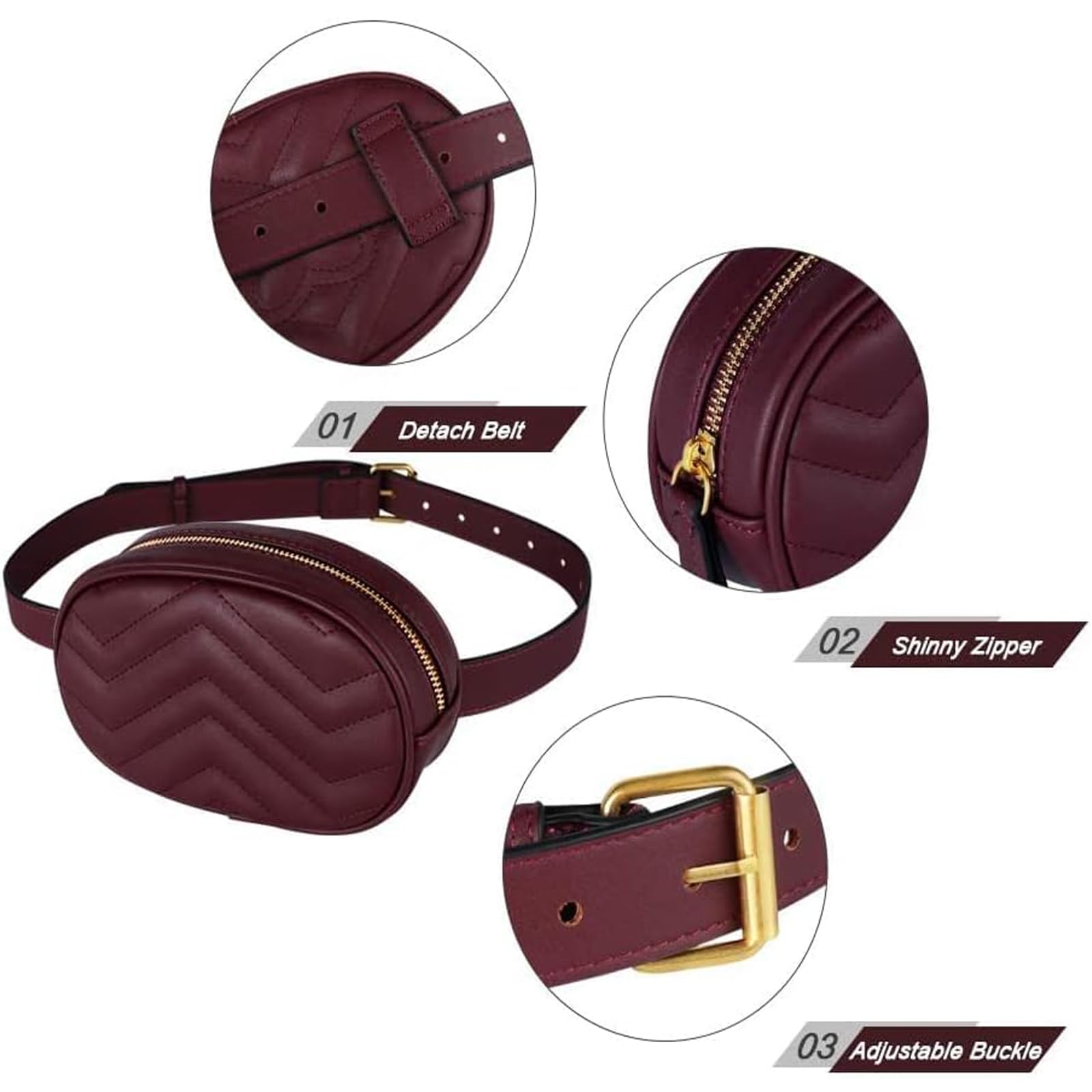 Geestock Marsupio Marsupio da Donna, Marsupi in Pelle PU Impermeabile per Donna Moda Borse Bun per Donne Shopping Feste Viaggi Escursionismo