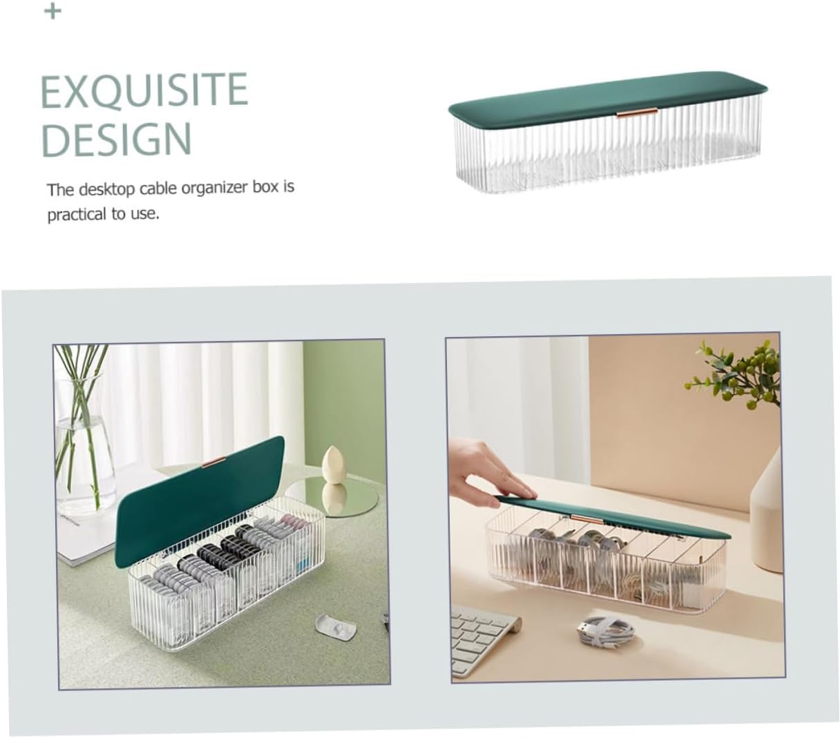 Balacoo 3pcs Box Desktop Cord Organizer for Electronics Cover for Easy Storage of Cords and Wires for Use Design Multiple Compartments