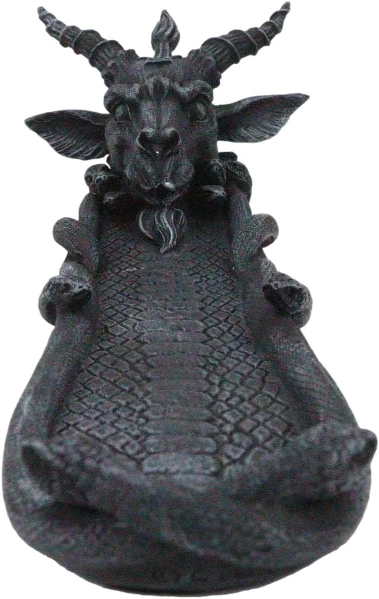 Ebros Gift Sabbatic Goat of Mendes Samael Lilith Baphomet with Pentagram Sigil Incense Burner Holder Figurine 11" Long Occult Home Aromatherapy Decorative Accent