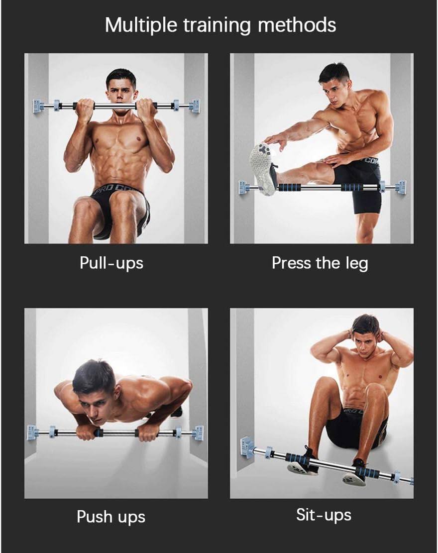 AKT Pull-Up Bar Horizontal Bar Multipurpose Indoor Home Not Punched Fitness Equipment Upper Body Training for Push Ups Sit-Ups Load-Bearing 200 Kg,74-95cm