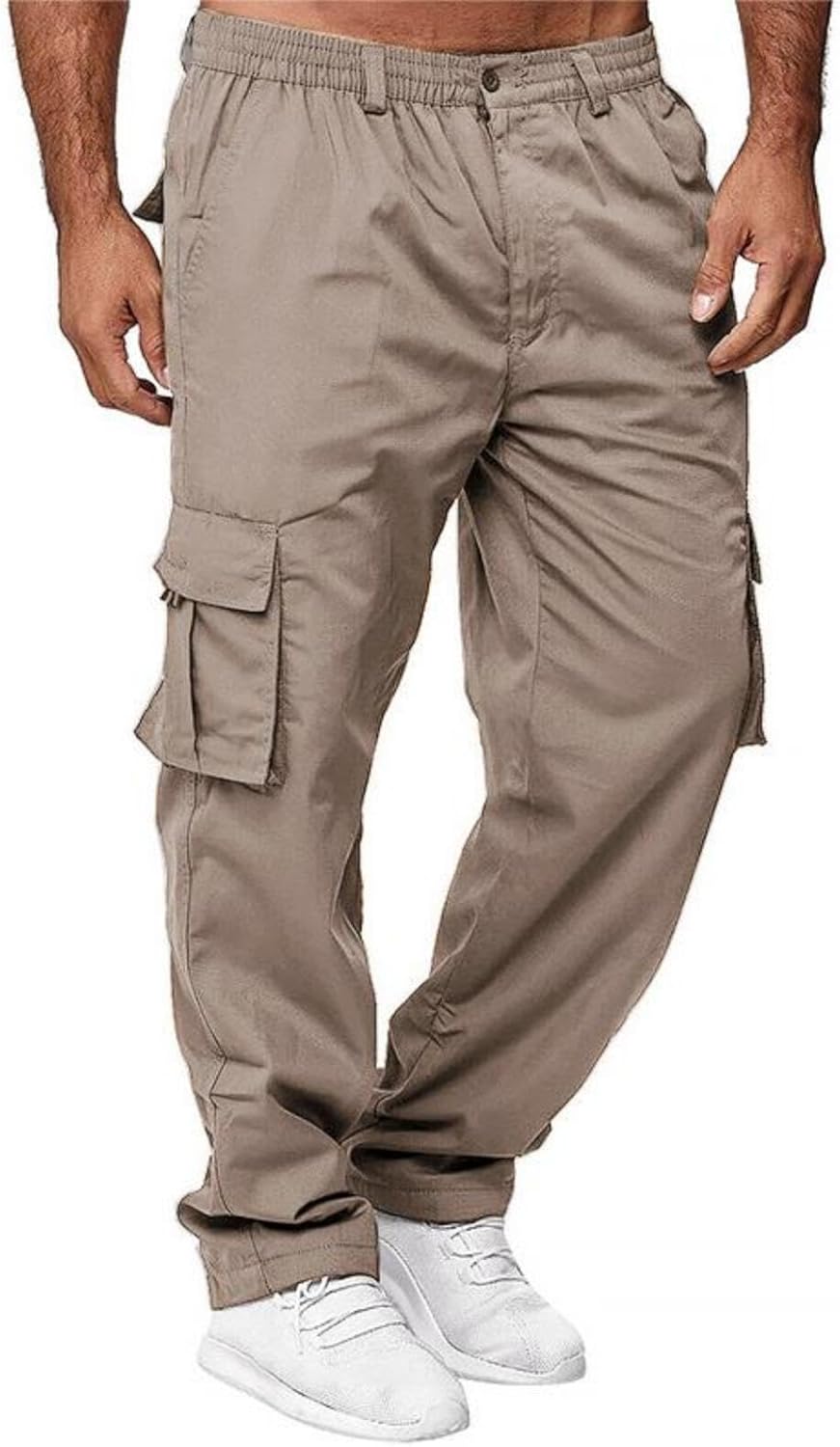 AIFARLD Men's Cargo Pants with Pockets Cotton Hiking Sweatpants Casual Athletic Jogger Sports Outdoor Trousers Relaxed Fit