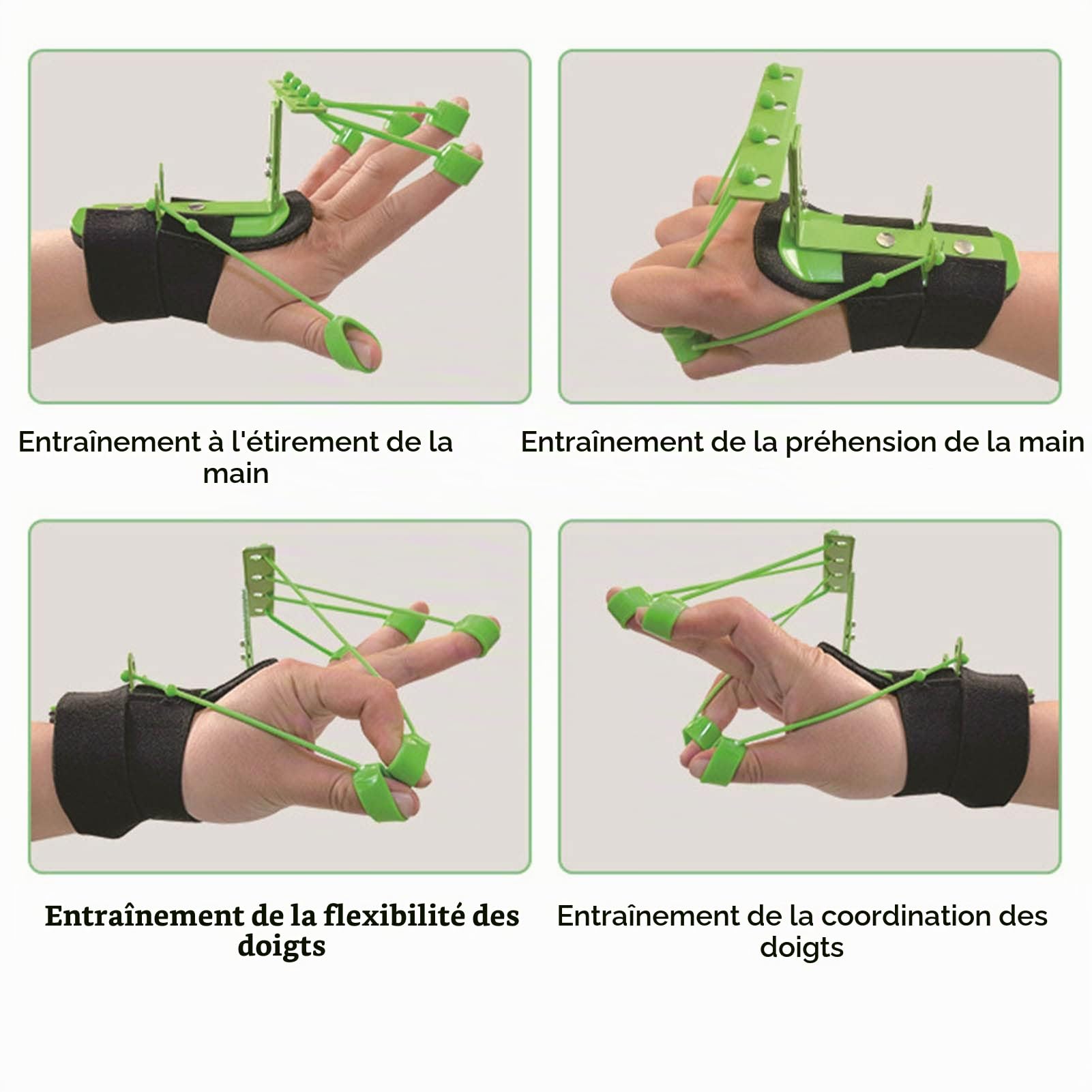 Renforcement des Doigts, Exercice des Doigts, étirement des Doigts, Entraîneur Multifonction de Force de la Main, Bande de Résistance des Doigts, Exercice des Doigts d'escalade