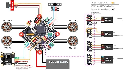 Miniatura 4 de Controlador de vuelo 12A BLHELIS soporte OSD 1-2S BEC 5V para RC FPV Drone Quadcopter DIY piezas