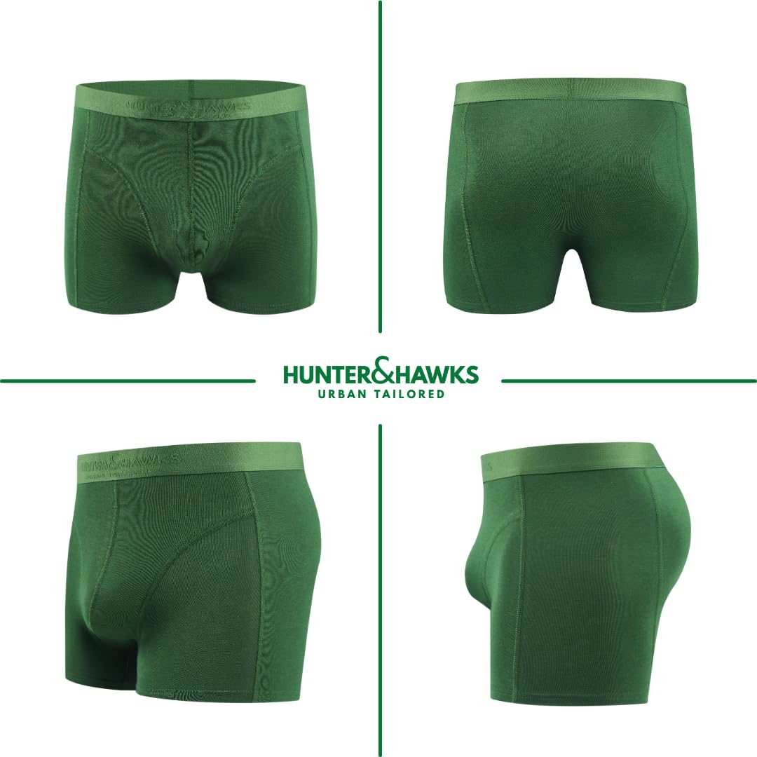 Hunter&Hawks Men's 5 Pack Bamboo Briefs, Soft, Antibacterial And Breathable Underwear, Cool Dry Mens Briefs, Perfect Fitting
