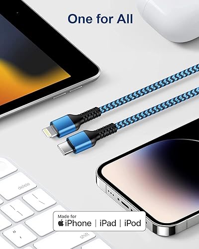 Miniatura 6 de Cable Lightning USB de 10 pies de Apple, USB tipo C a Lightning para iPhone, cable de carga rápida para iPhone 14 Pro Max 14 Plus 13 Pro