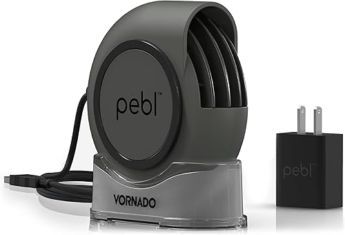 Vornado PEBL - Ventilador de escritorio portátil, ventilador USB, base magnética, flujo de aire ajustable, refrigeración personal por puntos de