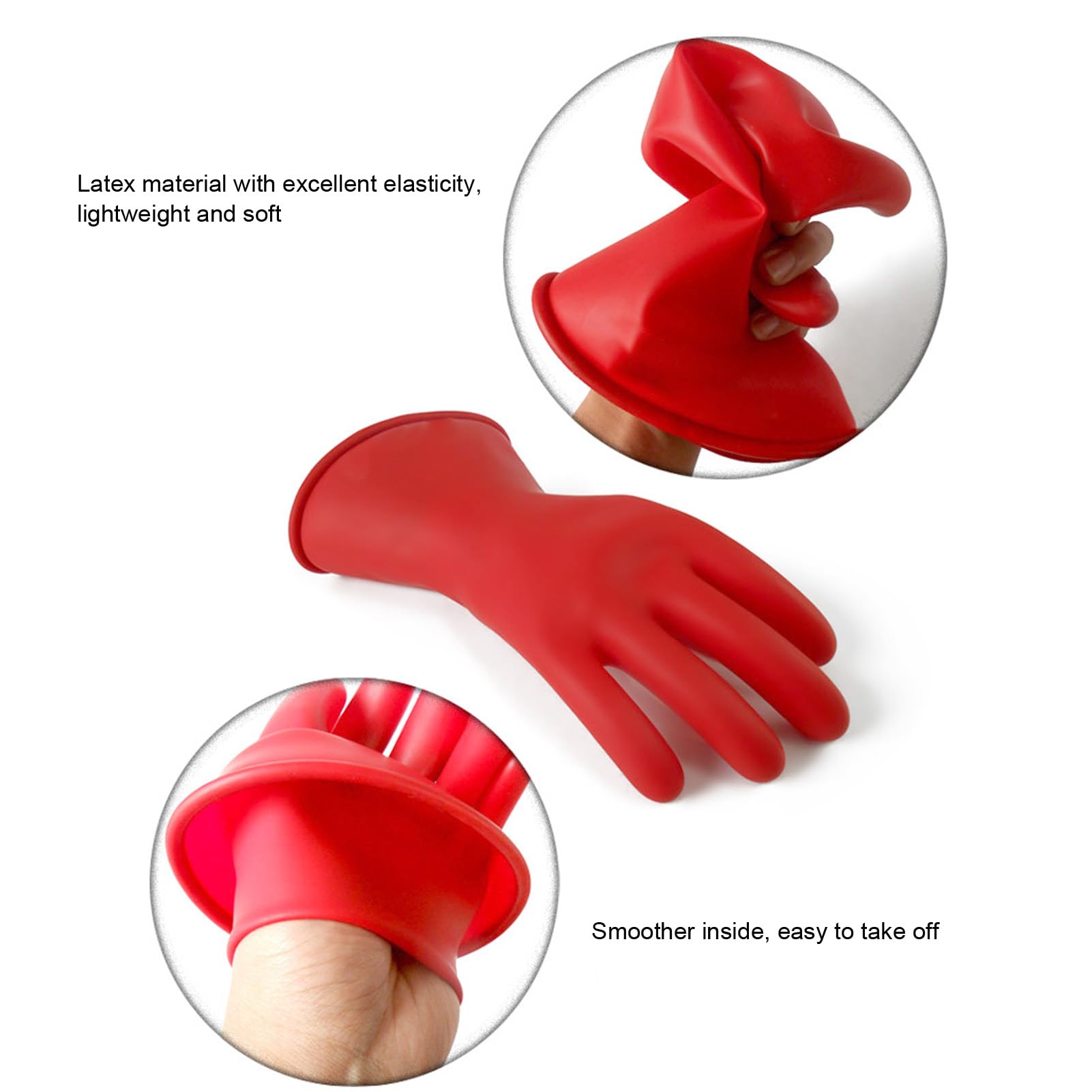 Gants isolés pour électriciens 2,5 kV, gants de sécurité haute tension, gants de travail en latex de qualité supérieure pour lignes électriques avec une résistance à la perforation (Taille 8)