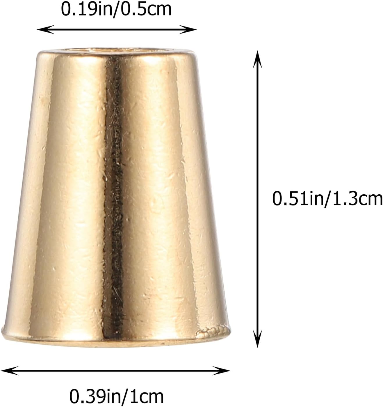 Zerodeko 40pcs Metal Cord Locks Spring Cord Stoppers Tighten Ends for Clothing Drawstrings Hoodies and Backpacks Gold Alloy Bell-Shaped Fastener Caps 13mm