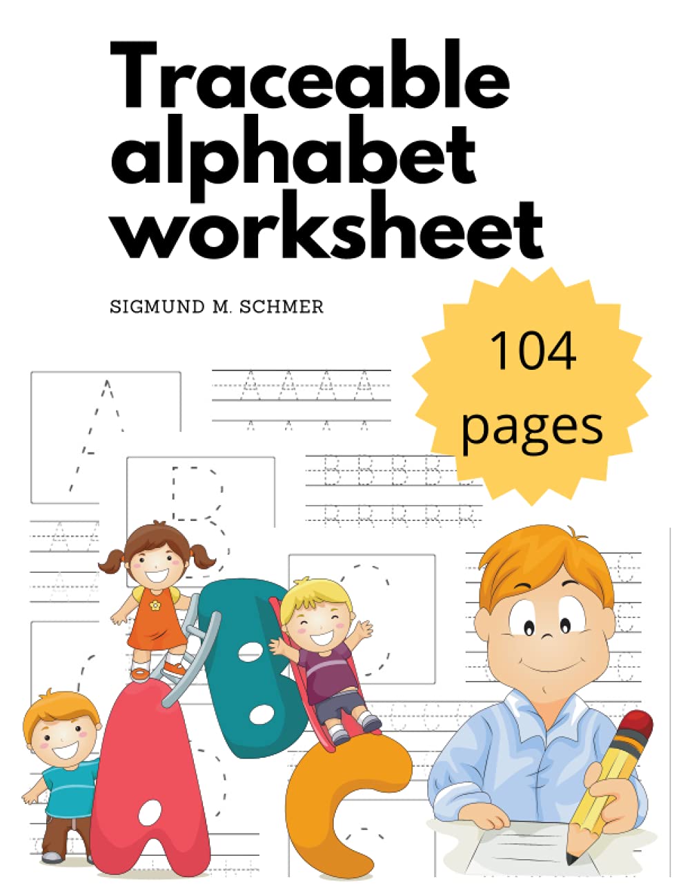 Traceable alphabet worksheet: Tracing alphabet book for kids
