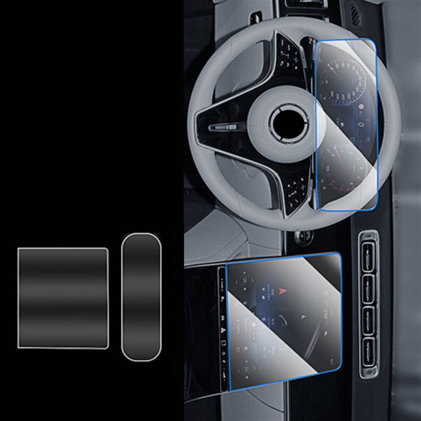 Protector de Pantalla de Cristal Templado de 12,8 Pulgadas para navegación de Coche para Benz S-Class W223 2021 (Color : 1 Set)