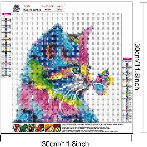 AmzKoi Diamant Schilderset voor doe-het-zelf 5D diamond painting, kat, schilderen op nummer, diamant, schilderij, kunst… - Image 3