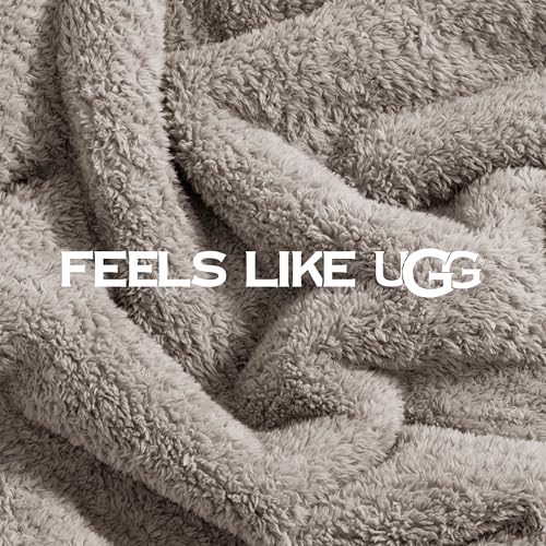 UGG Whitecap King Blanket, Plush Fleece, 110" x 90", Gray - image 3