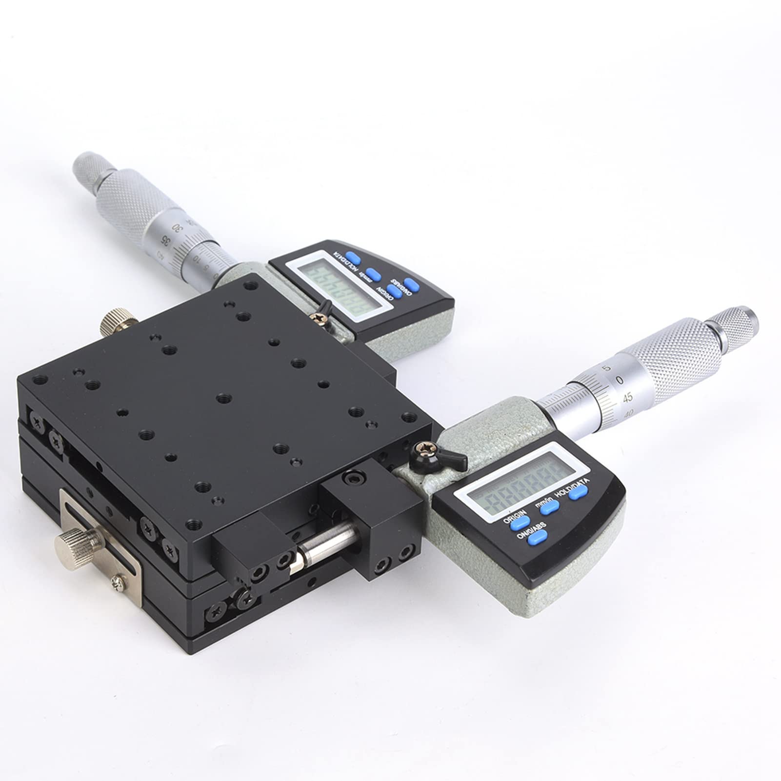 80x80mm Digital Displayed Linear Stage with Micrometer Adjustment, Aluminum Alloy Construction, Water Resistant, Sturdy, Strong Load Bearing Capacity for Production