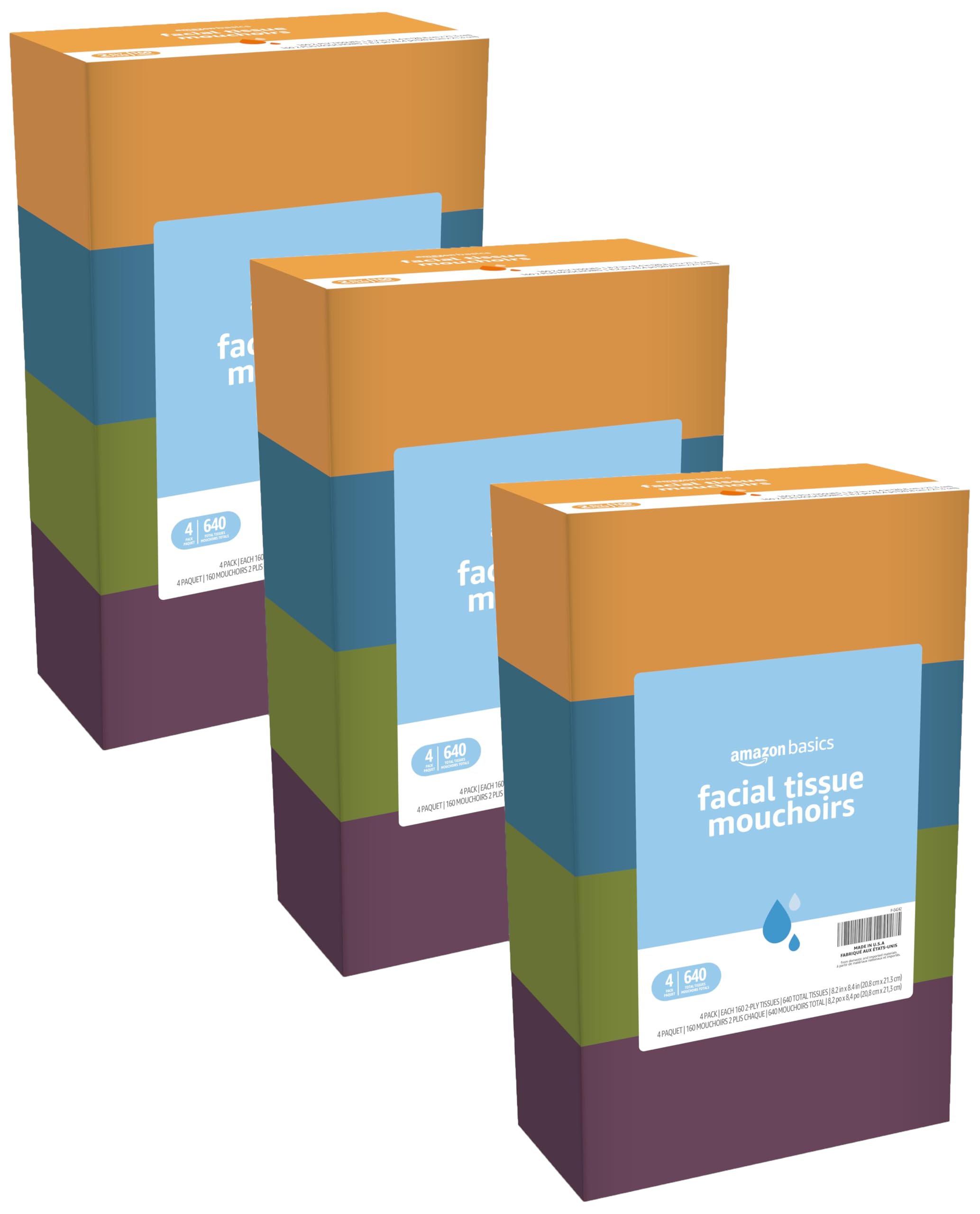 Amazon.com: Amazon Basics Facial Tissue, 2-Ply | 1920 Count | 12